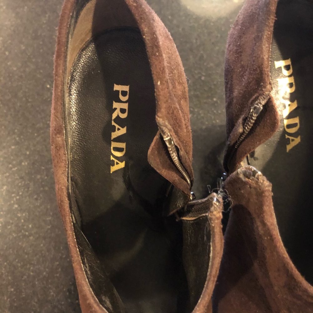 Prada brown suede booties - Picture 2 of 8